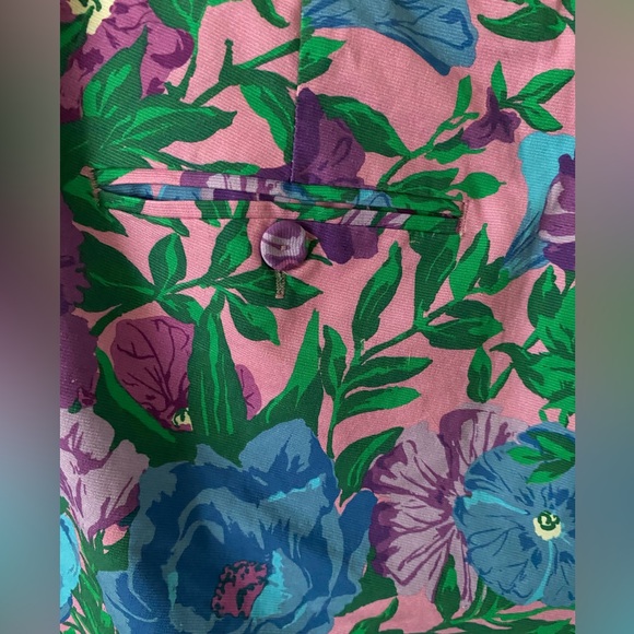 Weekend MaxMara cropped cigarette aqua floral print size 8 - Picture 7 of 10